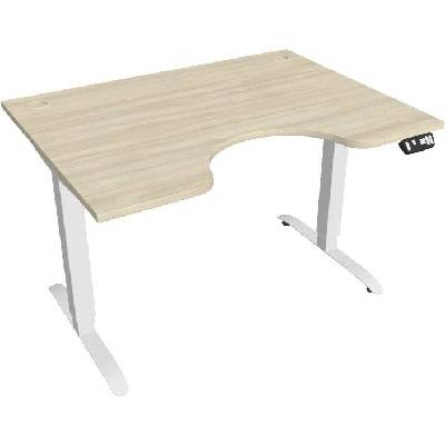 Hobis Office Pro psací stůl Motion MS ERGO 2 Šířka: 120 cm, Barva desky: akát, Barva kovu: bílá RAL 9016 Šířka 120-180 cm / 27 barevných variant