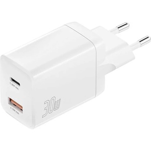 4smarts Захранване за ел. мрежа с USB-A и USB-C изходи и технология за бързо зареждане - 4smarts Wall Charger PDPlug Duos PD 30W (бял) (540361)