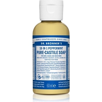 Dr. Bronner's tekuté univerzálne bio mydlo ALL-ONE Peppermint 59 ml