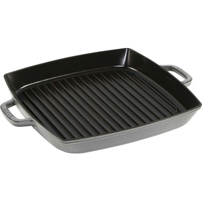 Staub litinová grilovací pánev se dvěma úchyty grafitově šedá 33 x 33 cm
