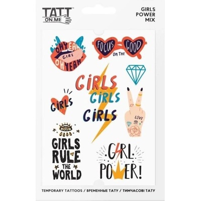 TATTonMe Voděodolné dočasné tetovačky pro dívky Girls Power mix
