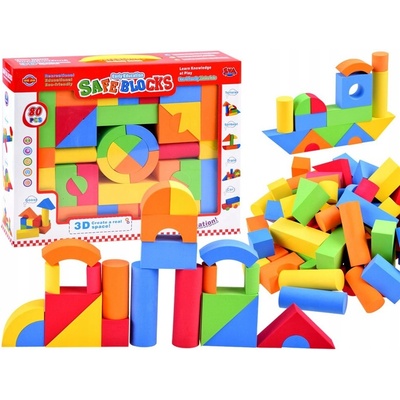 JOKOMISIADA Měkké barevné pěnové bloky 80 ks ZA3856