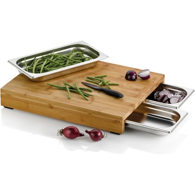 kela 36 х 46 см бамбукова дъска за рязане със стоманени контейнери KELA модел Kenina