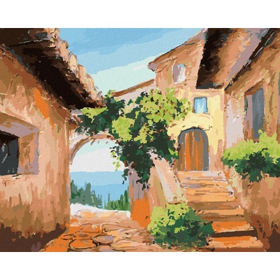 Zuty Malování Podle Čísel Domeček U Moře 80 x 100 cm Plátno Rám