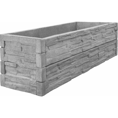 Beves Betonový vyvýšený záhon - štípaný kámen 200 x 100 x 50 cm, Přírodní šedá – Hledejceny.cz