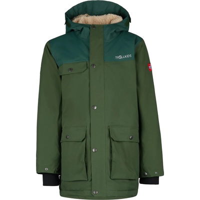 TROLLKIDS Детско яке парка Trollkids Kid's Gudvangen Jacket Parka - Forest Green - размер 128 (EU) (703-2829-0216)
