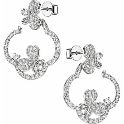 Zlaton Náušnice bílé zlato motýl visací 2.2cm 3.7g s diamantem 0.750ct 000062411233