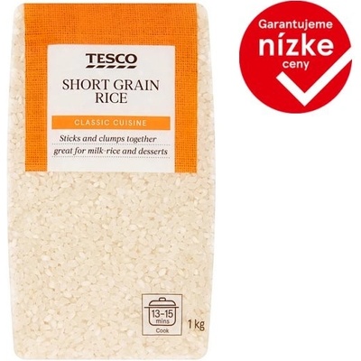Tesco Guľatozrnná lúpaná ryža 1 kg