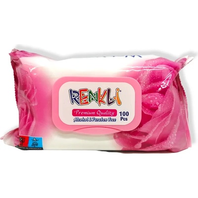 Renkli мокри кърпи, Роза, 100 броя