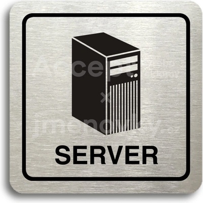 ACCEPT Piktogram server - stříbrná tabulka - černý tisk