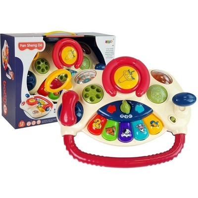 LEAN TOYS Interaktívny volant pre deti klavír zvieratká