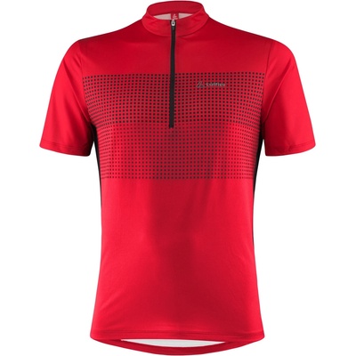 Löffler Мъжка фланелка с къс ръкав за колоездене Löffler Bike Shirt Half-Zip Sparta Cycling jersey - Red / Black - размер 50 (EU) (056-3933-0212)