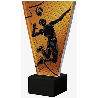 Designová skleněná trofej Volejbal Výška: 15 cm Průměr: 1 cm