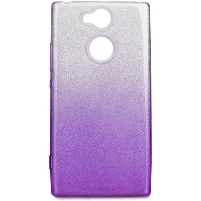 Forcell Блестящ Силиконов Калъф за Sony XA2, Forcell Shining Case, Сребро/Лилав (5901737895707)