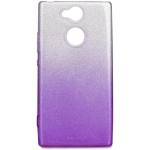 Forcell Блестящ Силиконов Калъф за Sony XA2, Forcell Shining Case, Сребро/Лилав (5901737895707)