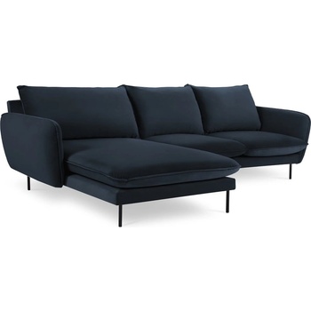 Cosmopolitan Design Тъмносин ъглов диван от кадифе (ляв ъгъл) Vienna - Cosmopolitan Design (COS_LC_51_F1_VIENNA4)