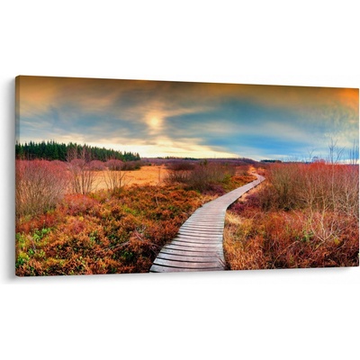 Obraz - Podzimní cesta krajinou, jednodílný 120x70 cm – Hledejceny.cz
