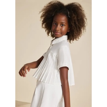 MAYORAL Къса риза в мръсно бял цвят плисе за момиче Mayoral