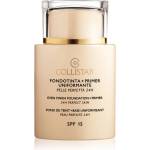 Collistar Even Finish Foundation+Primer 24h Perfect Skin фон дьо тен и основа SPF 15 цвят 1 Ivory 35ml