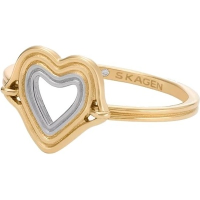 Skagen Něžný pozlacený prsten se srdíčkem Kariana SKJ1680998