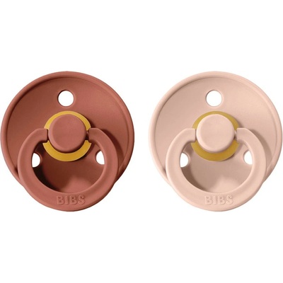 BIBS Colour Natural Rubber Size 2: 6+ months биберон Woodchuck / Blush 2 бр