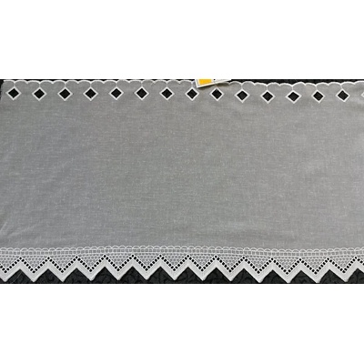 Vyšívaná záclona 309 bílá 40 cm