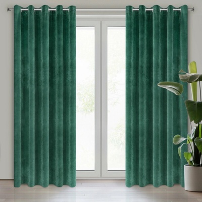 EUROFIRANY ZATEMŇOVACÍ ZÁVES NA KRÚŽKOCH VILLA 140X250 CM TMAVOZELENÁ