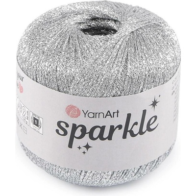 Pletací příze Sparkle s lurexem 25 g Varianta: 1 (1300) stříbrná, Balení: 1 ks 60516/156437/280454
