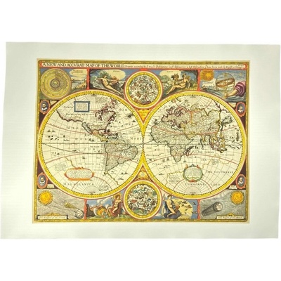 Mapa světa, John Speed, XVII. století, ruční papír P44289