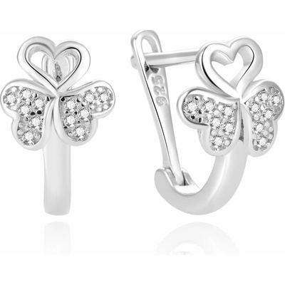 AGATO Jemné stříbrné náušnice s trojlístky AGUC2159L