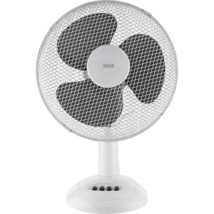 Muhler Вентилатор настолен 12'' Muhler FM-12, Мощност 30W, Механично управление, 3 скорости, 3 перки, Осцилация, Бял (KT-1003840)