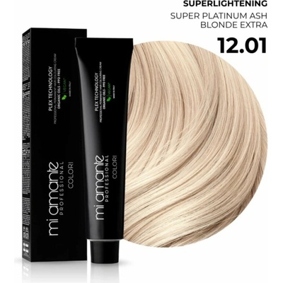 Mi Amante Professional Colori permanentní barva na vlasy Super Platinum Ash Blonde Extra 12,01 100 ml