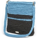 Justin Design háčkovaná crossbody kabelka Viktorie se šedou modrá