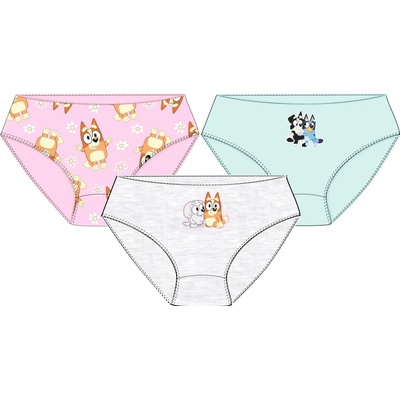 Dětské kalhotky, 3pack Bluey Růžová zelená šedá