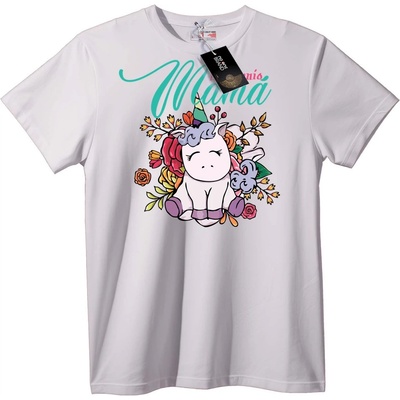 NOONEBRAND Тениска 'Мама Еднорог' - 5XL, White