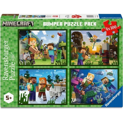 RAVENSBURGER Minecraft 4x100 dílků