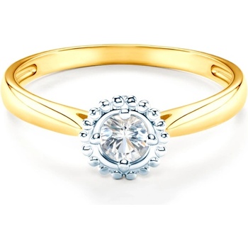 SAVICKI Годежен пръстен Savicki: двуцветно злато, бял сапфир