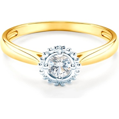 SAVICKI Годежен пръстен Savicki: двуцветно злато, бял сапфир