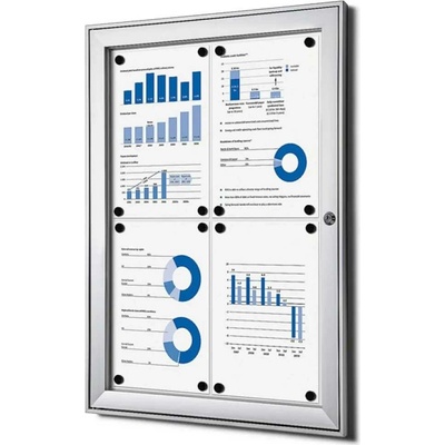 A-Z Reklama CZ Vitrína interier-exterier SCS4xA4 pro prospekty 4xA4 - Stříbrná