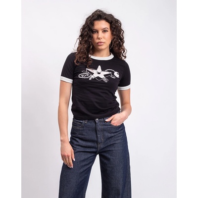 Carhartt WIP W' S/S Outlaw Star Ringer T Shirt Black/Wax heavy stone wash