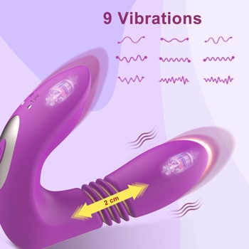 Image 1 of Paloqueth Dual Thrusting G-Spot and Clitoris Vibrator with Remote Purple