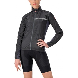 Castelli Дамско ветрозащитно яке за колоездене Castelli Women's Squadra Stretch Jacket Cycling jacket - Light Black / Dark Grey (151-0357-0112)