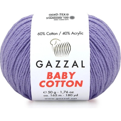 Gazzal Příze Baby cotton 3420 světle fialová