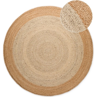 Hanse Home Двустранен ръчно изработен ютен кръгъл килим в цвят слонова кост ø 120 cm Jutta Ivory - Hanse Home (106225-120)