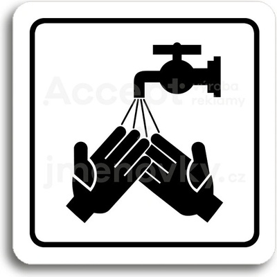 ACCEPT Piktogram umyjte si ruce - bílá tabulka - černý tisk