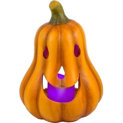 Keramická tekvica svietnik s led sviečkou halloween 20cm