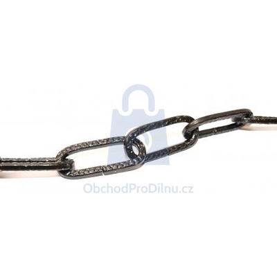 Řetěz ozdobný tepaný, povrchově upravený 2,8 x 28 mm černý pozink 1 m