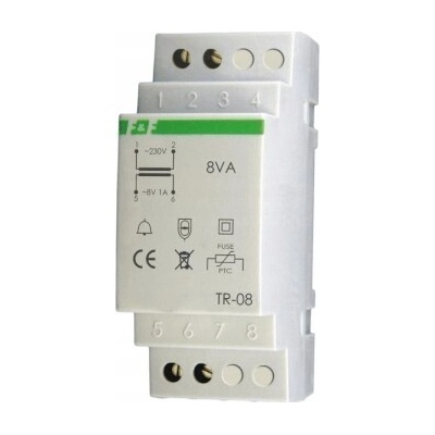 F&F SÍŤOVÝ TRANSFORMÁTOR 230 V / 8 V AC TR-08