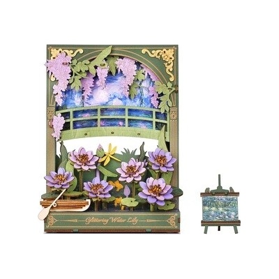 ROBOTIME Rowood 3D drevené puzzle Lekná s LED osvetlením 237 ks