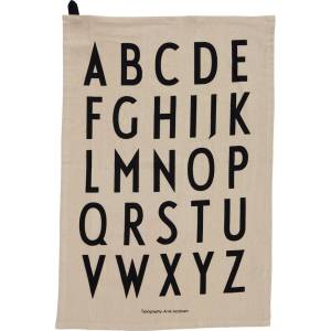 Design Letters Бежова памучна кърпа за чай "Азбука" в комплект от 2 броя, 40 x 60 cm - Design Letters (10503000BEIGE)
